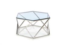 Skleněný konferenční stolek Cristina - stříbrná