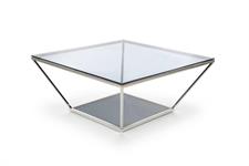 Skleněný konferenční stolek Fabiola - stříbrná