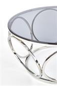 Skleněný konferenční stolek Venus - stříbrná