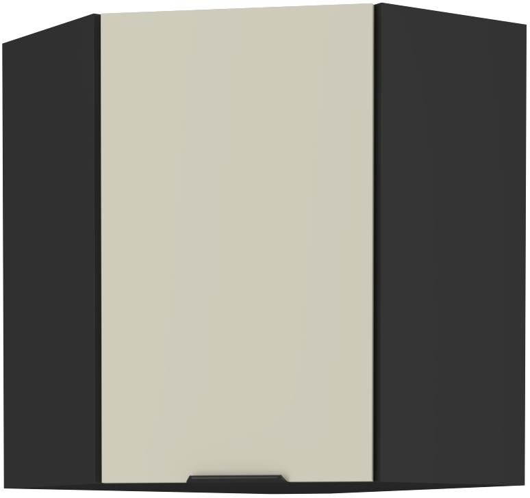 Horní skříňka rohová Arina 24 (60/60 cm) - černá / kašmír