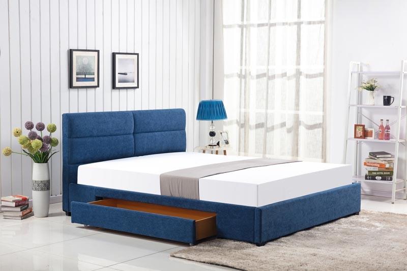 Čalouněná postel Merida 160 x 200 cm - modrá