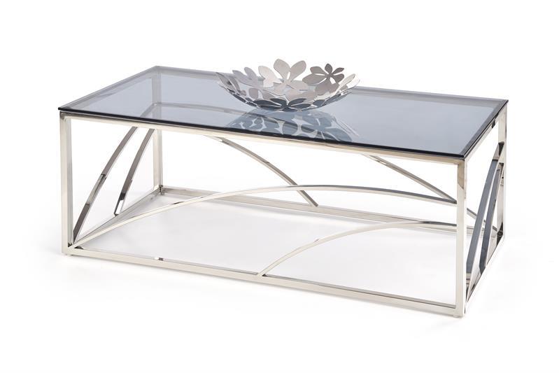 Skleněný konferenční stolek Universe - stříbrná