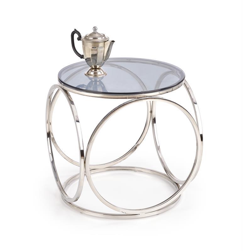 Skleněný konferenční stolek Venus S - stříbrná