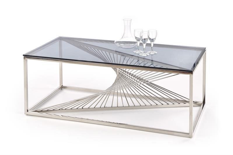 Skleněný konferenční stolek Infinity - stříbrná