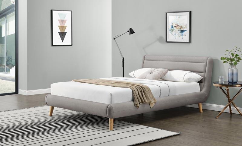 Čalouněná postel Elanda 160 x 200 cm - světle šedá