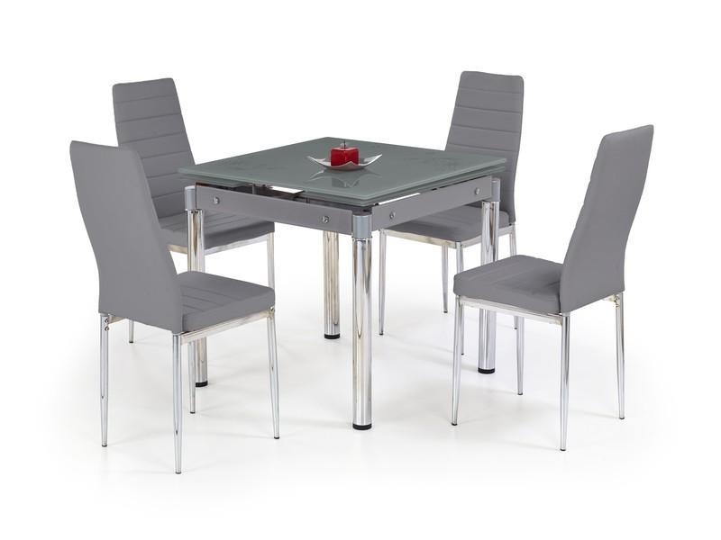 Rozkládací skleněný jídelní stůl KENT - šedý