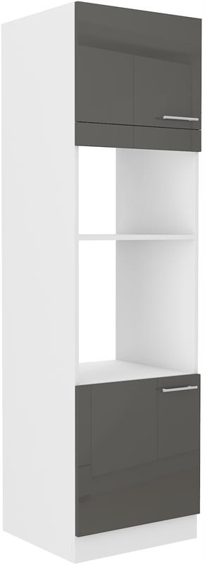 Skříň pro troubu i mikrovlnnou troubu Lary 27 (60 cm) - šedý lesk