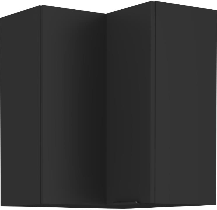 Horní skříňka rohová Siena 26 (60x60 / 72 cm) - černá / černá